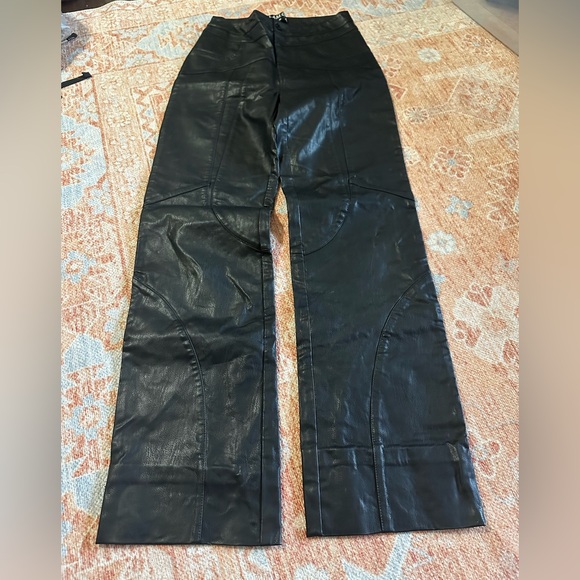 Dolls Kill I AM GIA York faux leather pants black size medium - Picture 2 of 9